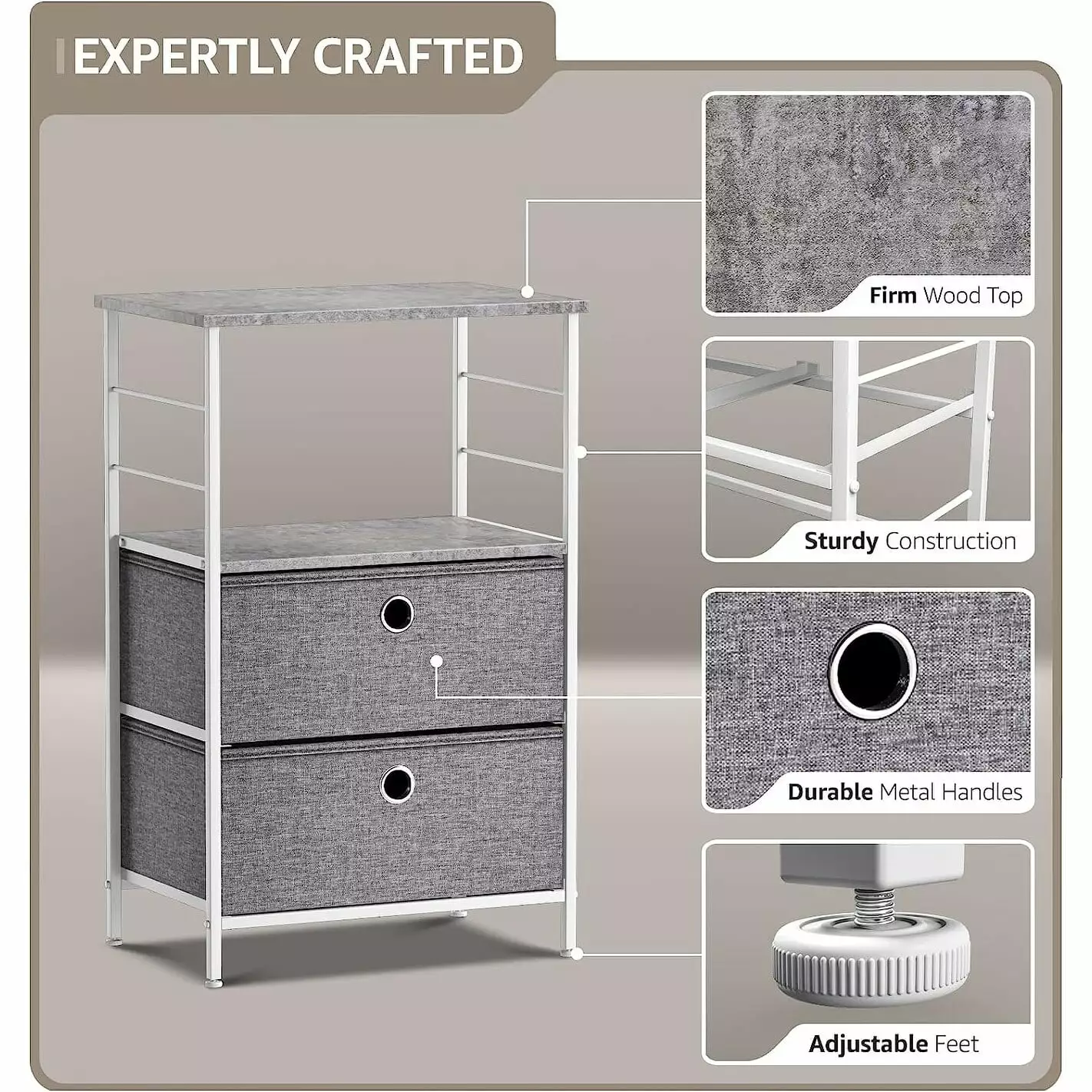 Nightstand 2-Drawer Shelf Storage Bedside Furniture End Table Chest Bed Bath & Beyond