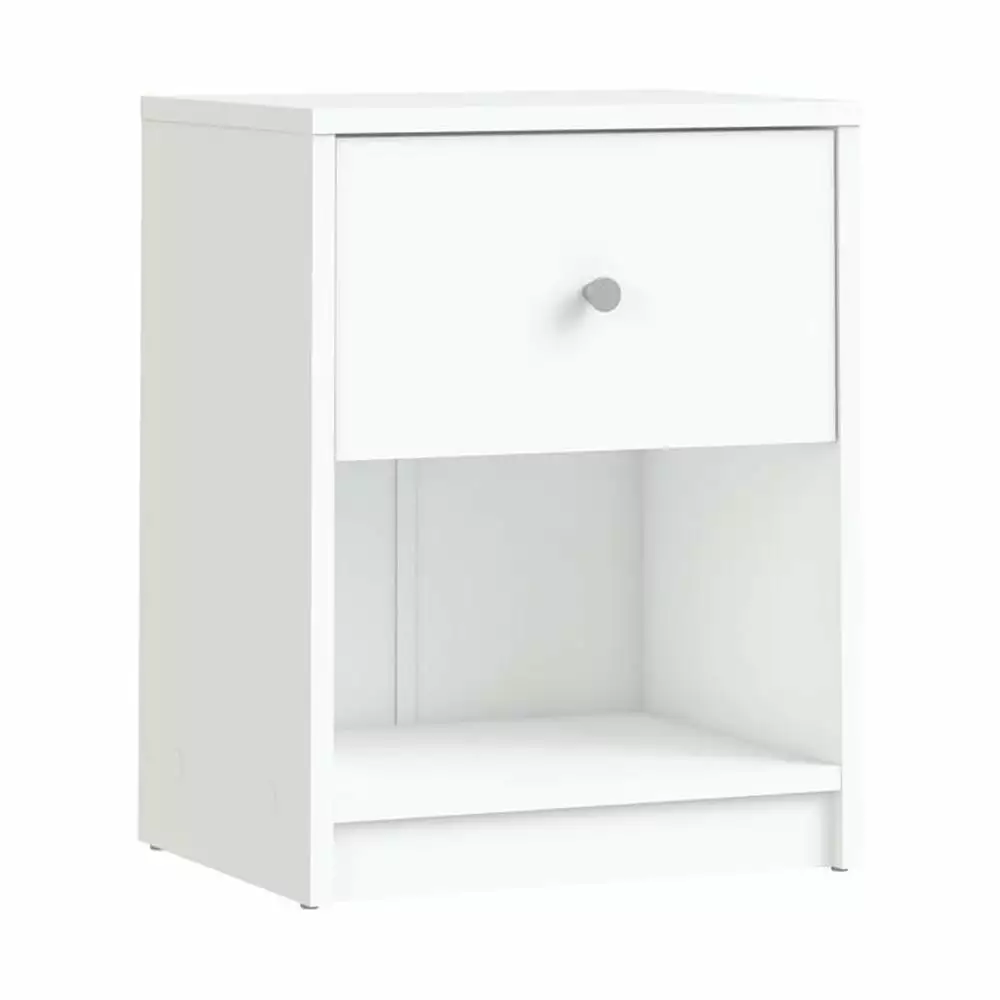 Belen Kox Portland 1-Drawer White Nightstand Bedroom