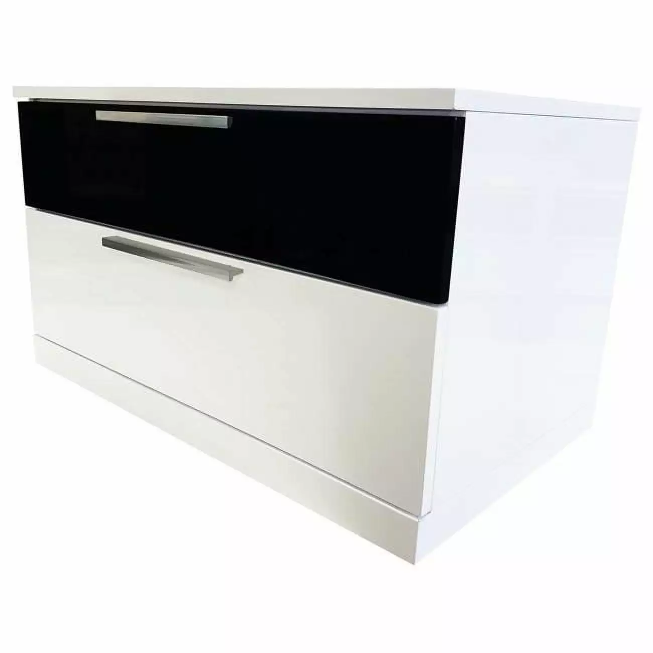 Best Master Bahamas 2-Drawer Poplar Wood Bedroom Nightstand Black White Best Master Furniture