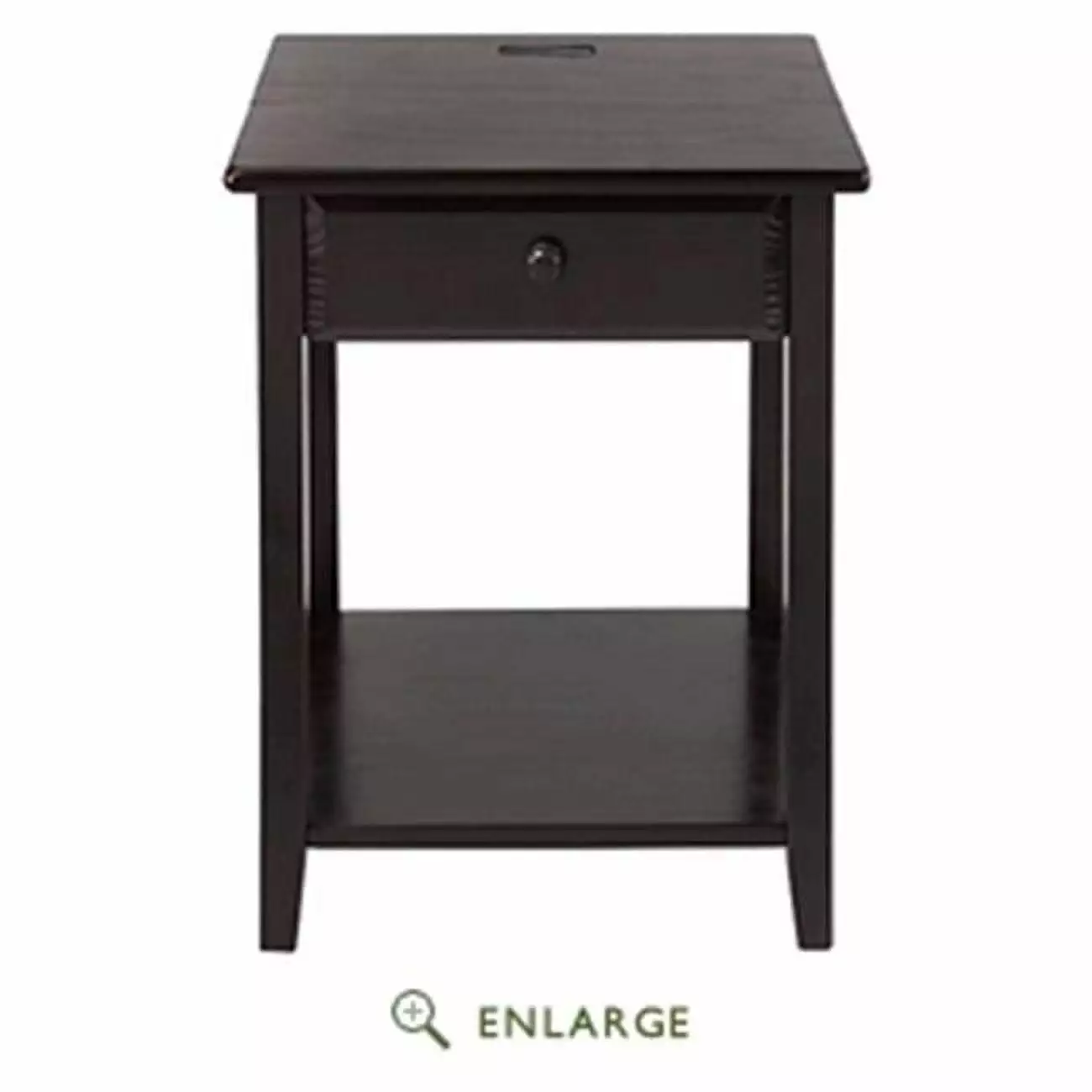 Night Owl Night Stand USB Port Espresso Bedside Table Bedroom Living Room Betterbeds