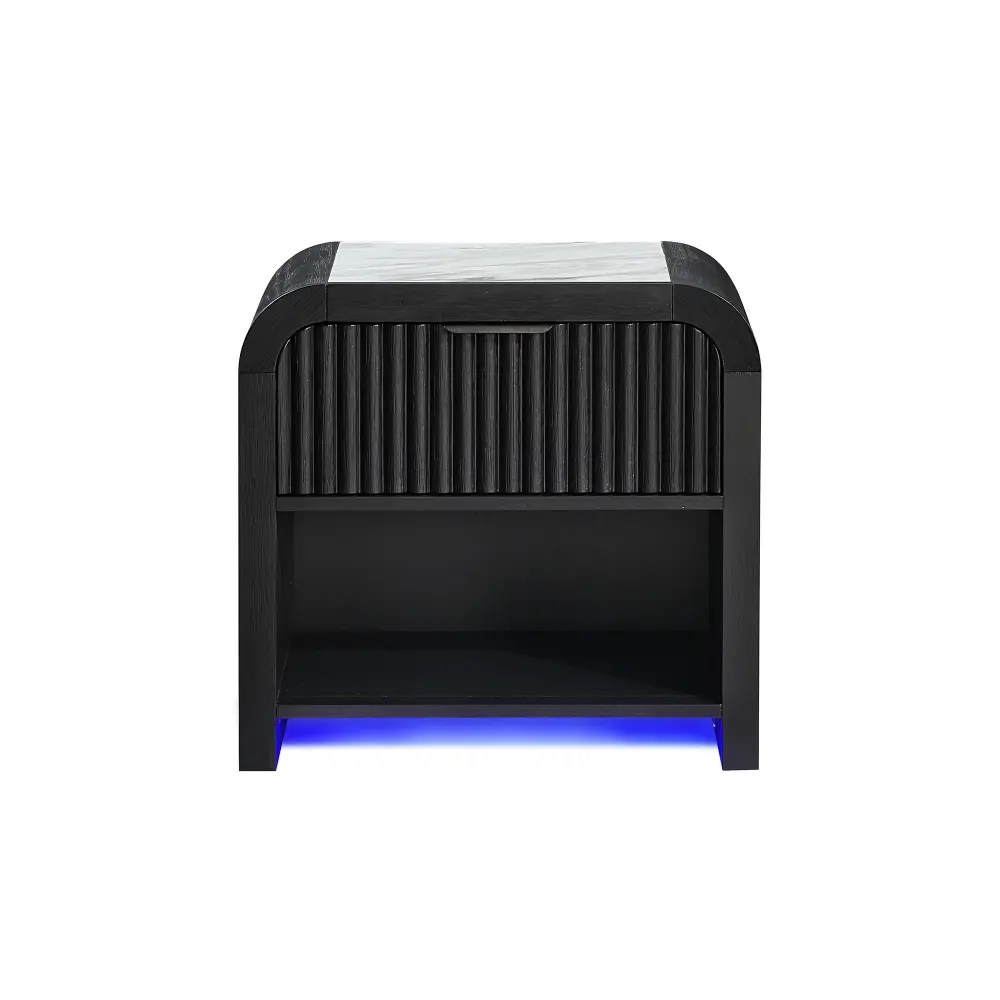 Beverly - Nightstand Speakers, Rounded Sides - Midnight White