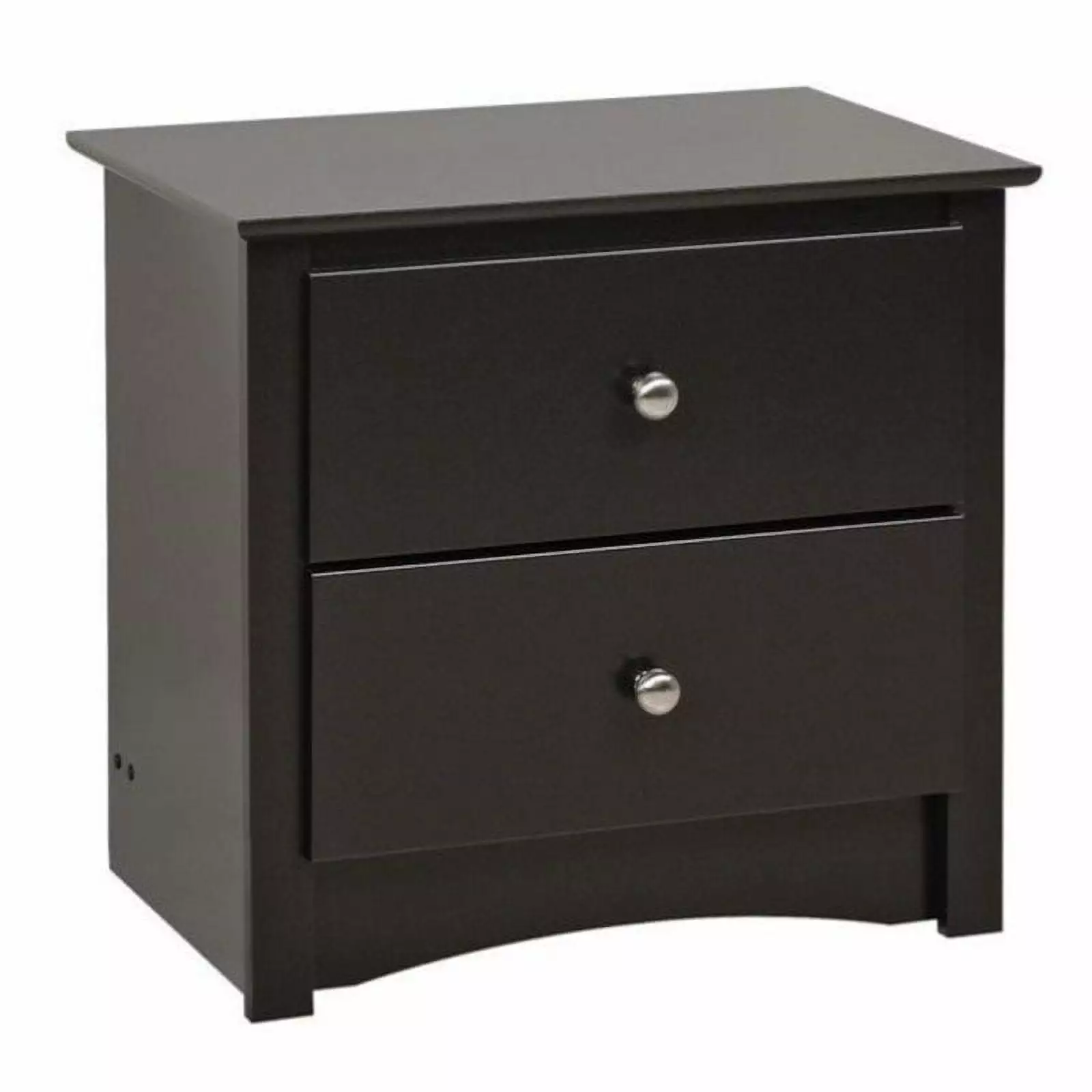 Bowery Hill 2 Drawer Nightstand Black Modern Bedside Table