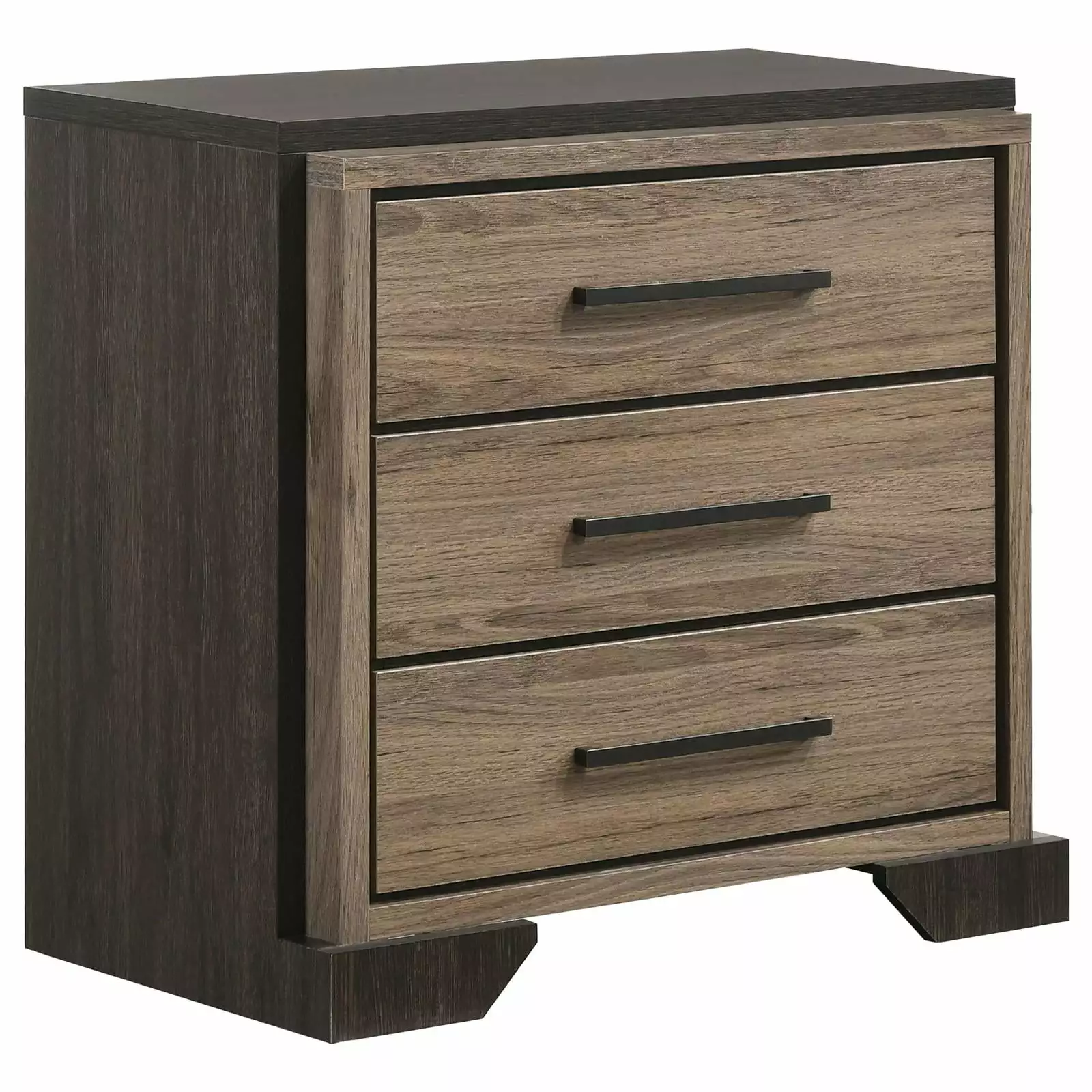 Baker 3-Drawer Nightstand Brown and Light Taupe - Bedroom Storage Furniture Coaster Company