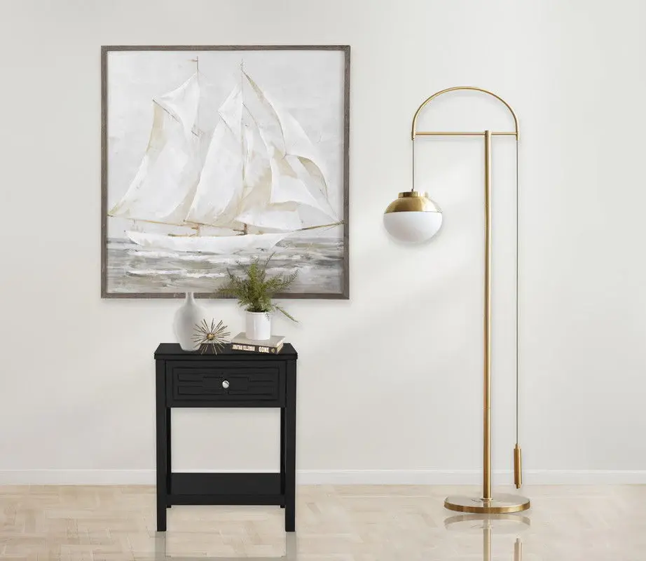 Dylan - Wooden End Side Table Nightstand Glass Top And Drawer