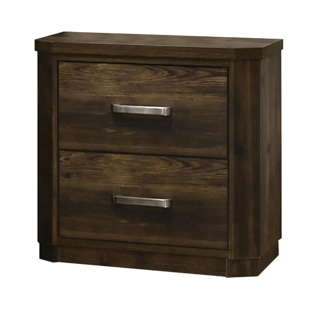 Elettra Rustic Walnut Wood Nightstand Drawer