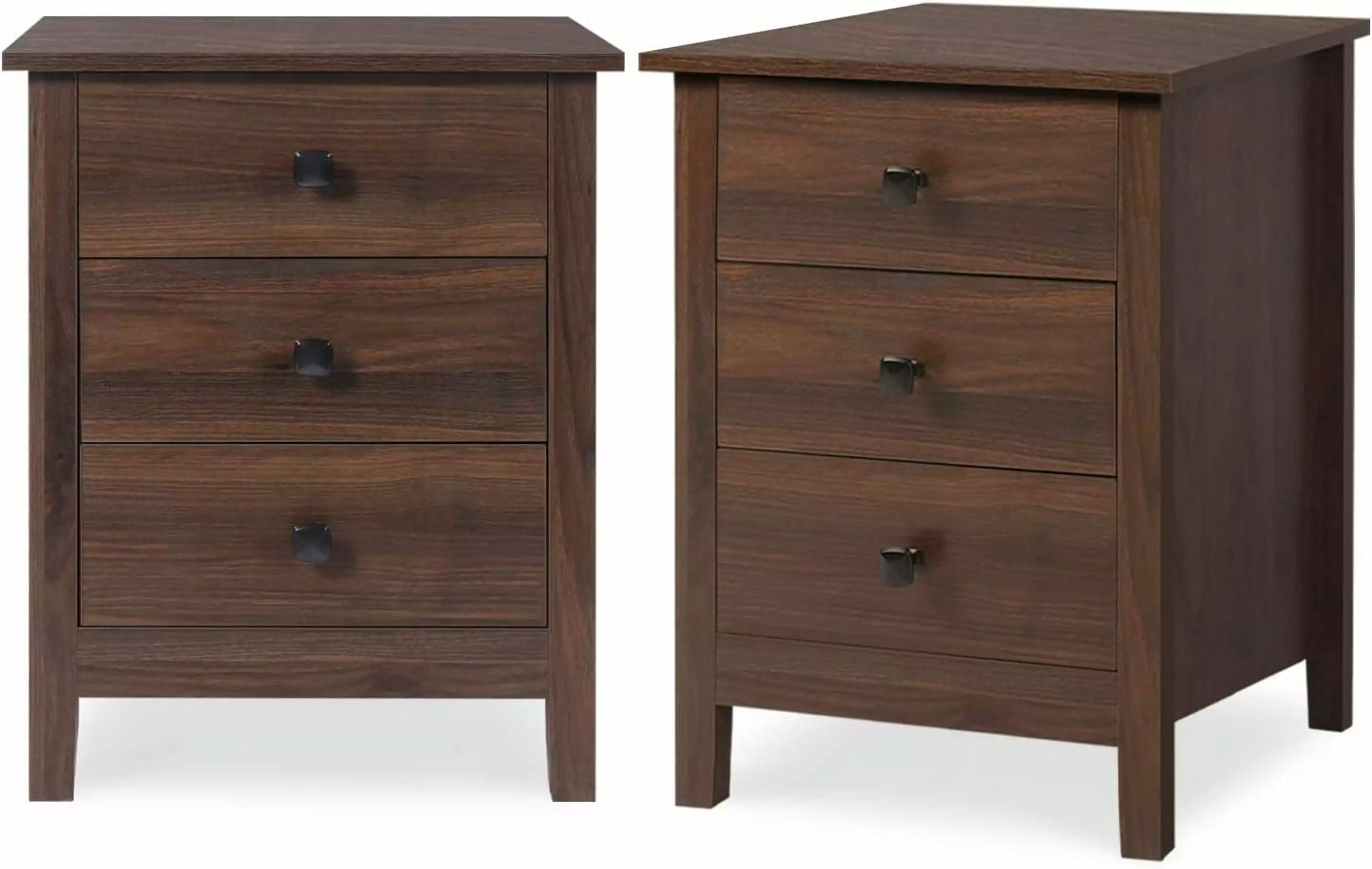 ENSTVER Nightstands Bedroom Set 2 Wooden Night Stand Bedside Table Bedroom Nightstand Drawers Farmhouse Style Bedroom Furn...