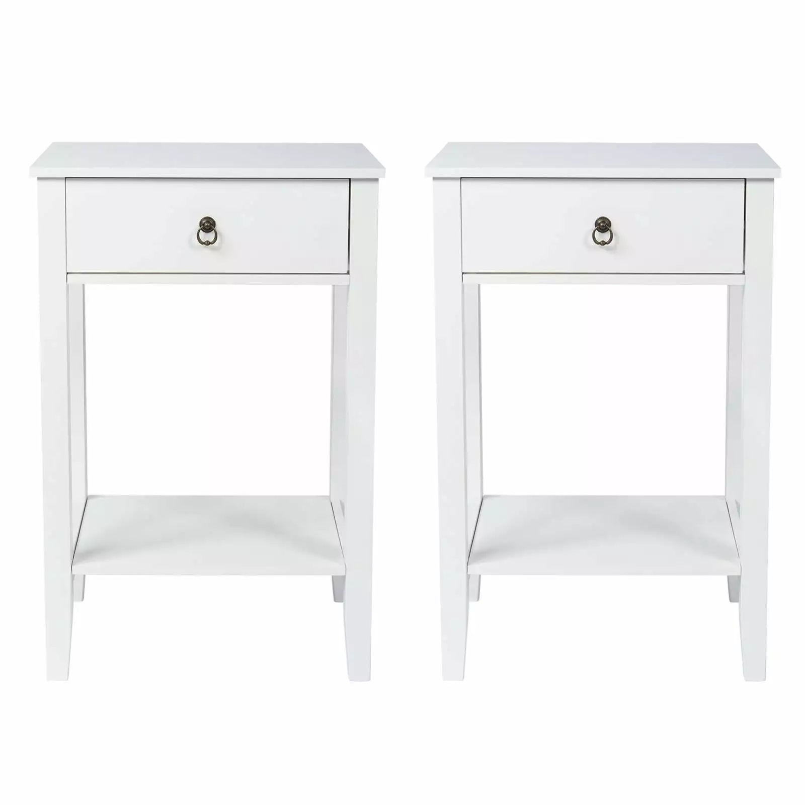 UBesGoo Set 2 White Night Stands Side Tables Bedroom Living Room FCH