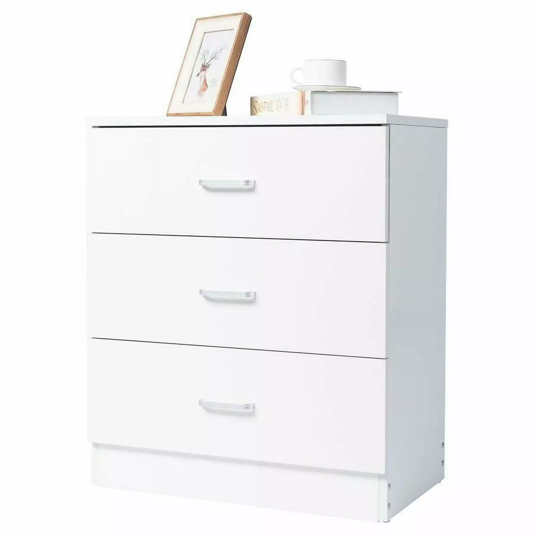 White Bedside Dresser Chest 3 Drawers Nightstand Bedroom FCH