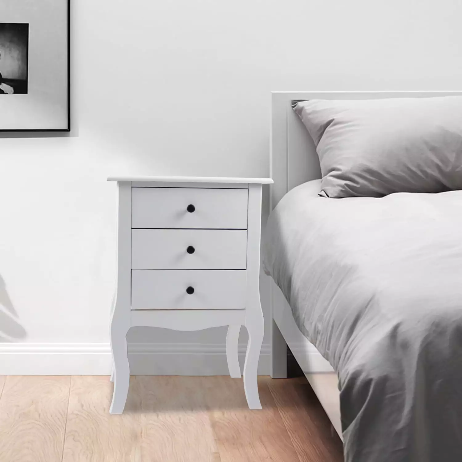 Winado Nightstand Side Bedroom Storage Drawer and Shelf Bedside End Table FCH