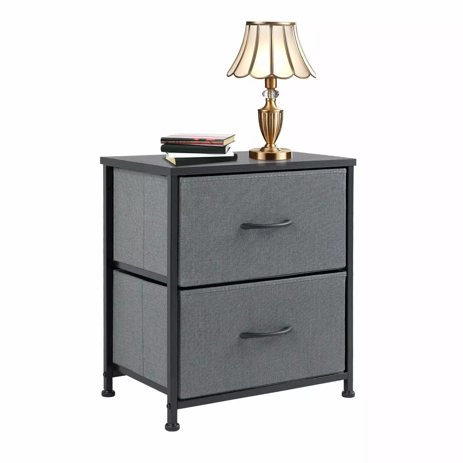 Grey Multi-Practical Nightstand Chic Bedroom Companion Storage General
