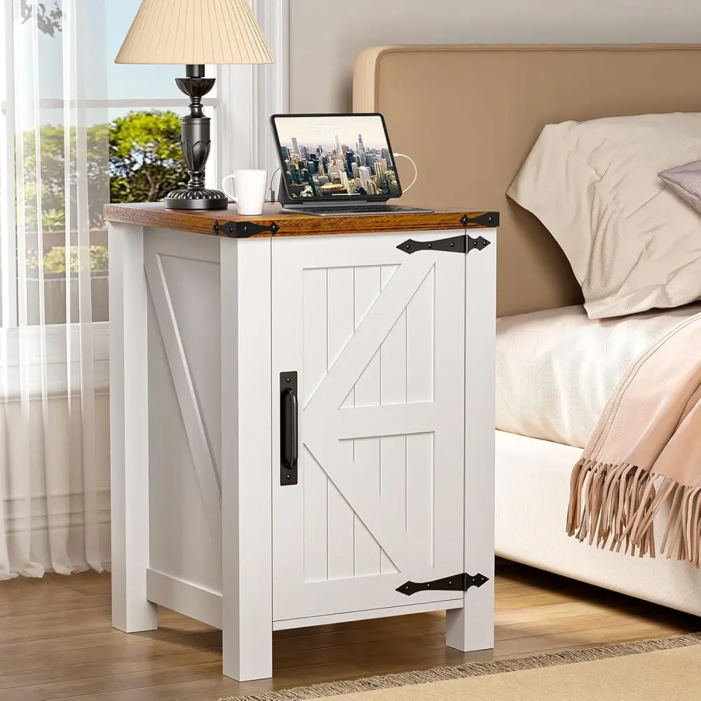 Jewelry Armoire Olilawn Farmhouse Nightstand Charging Station OL-BF001