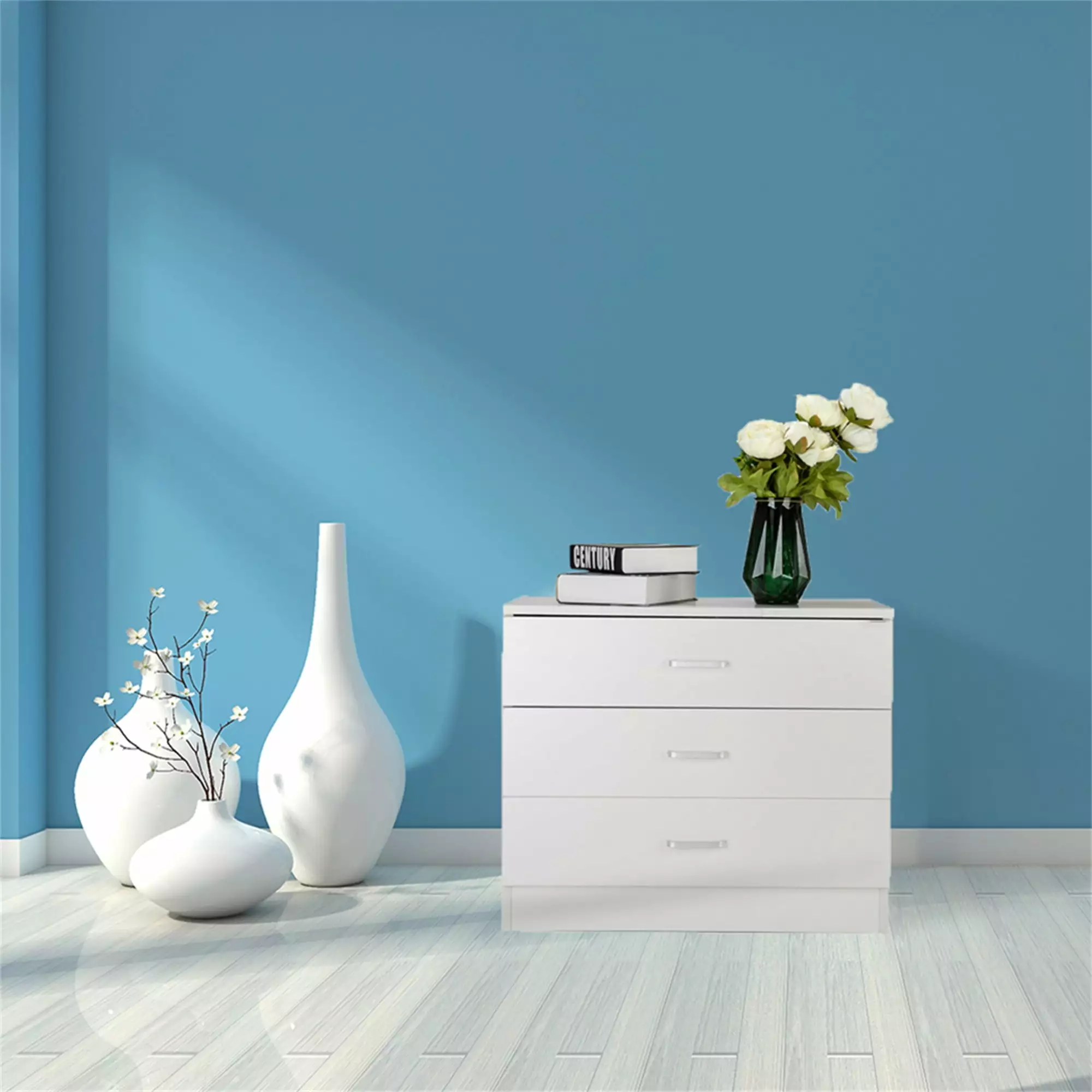 Kadyn 3-Drawer Dresser Small Nightstand Modern Storage Chest Drawers Solid Wood Side Table