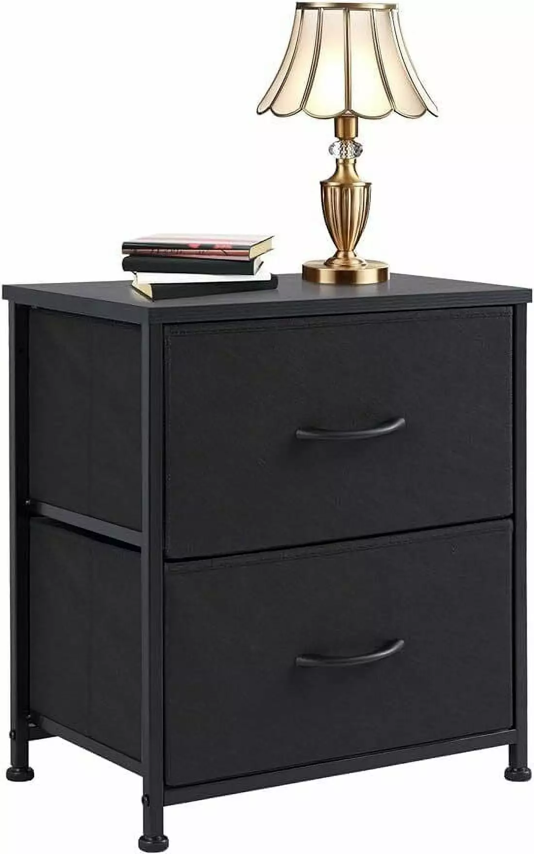 Nightstand 2 Fabric Drawers Small Dresser Bedroom Living Room Furniture LilyLus