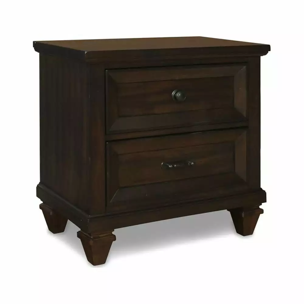 New Timeless Furniture Sevilla 2-Drawer Wood Nightstand Walnut Bedroom New Classic Furniture
