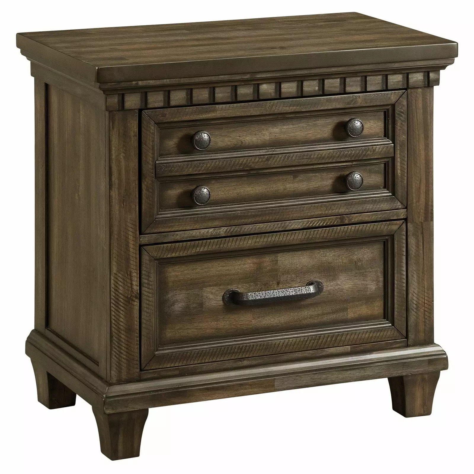 Picket Houtilize Furnishings Johnny 2 Drawer Nightstand Smokey Walnut Picket House Furnishings