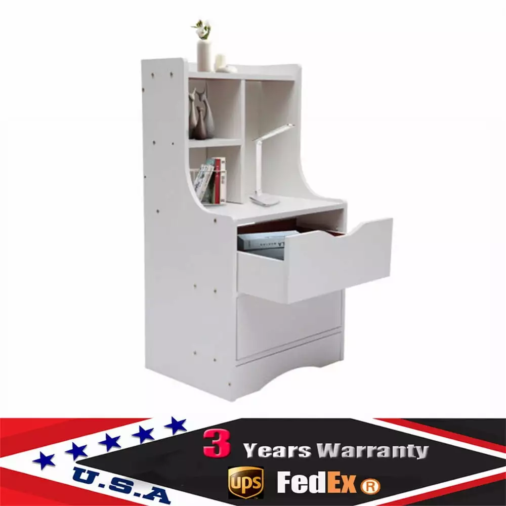 Bedroom Side Storage Nightstand Set 2 Large Drawers USA Made RoseChic