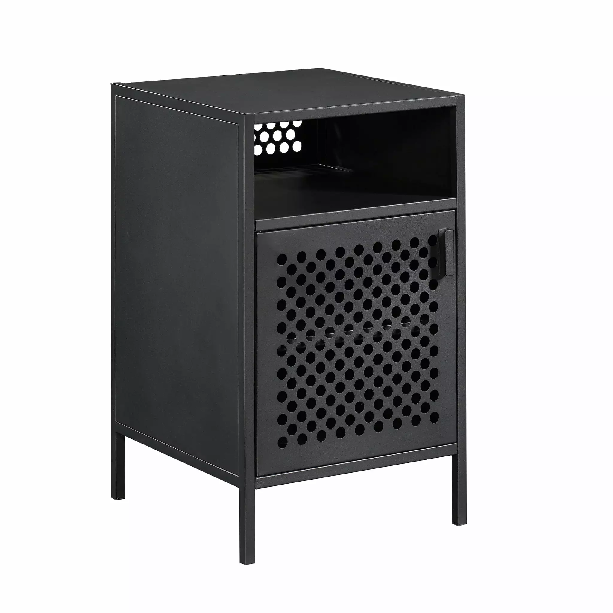 Sauder Boulevard Cafe Black Finish Night Stand Bedside Table