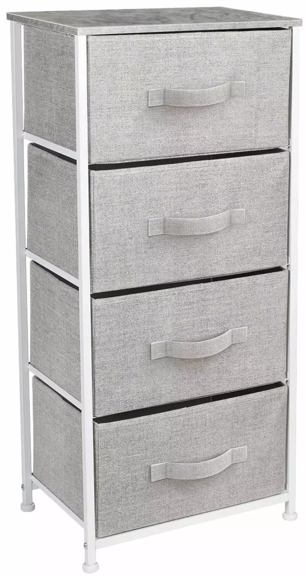 Sorbus 4-Drawer Nightstand Storage Tower Grey Fabric Bins Home Bedroom Office Dorm