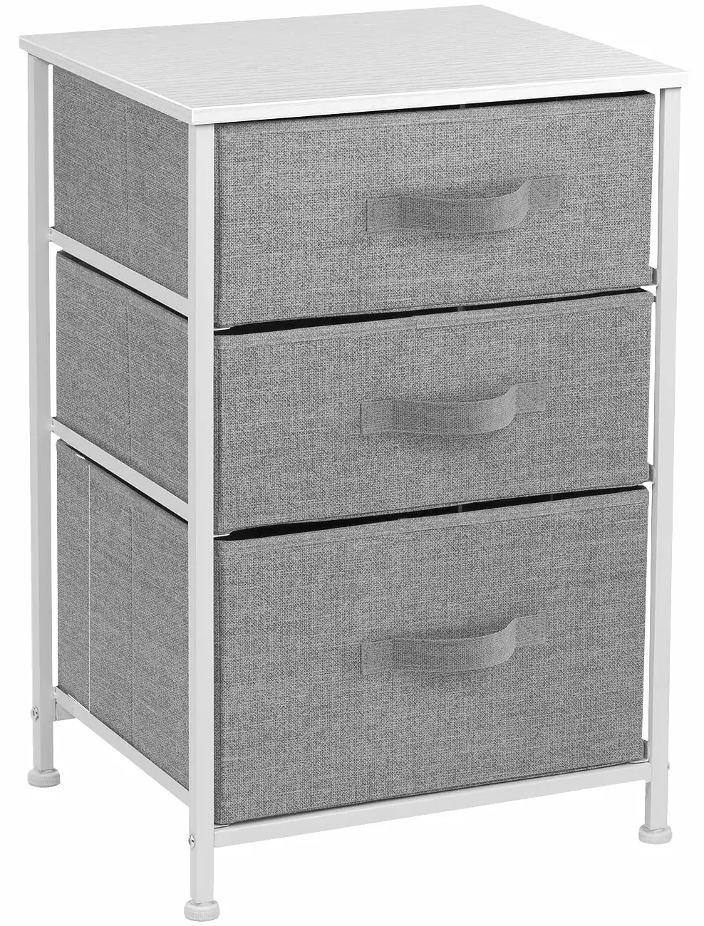 Sorbus Nightstand 3 Drawers White Gray Modern Bedroom Furniture