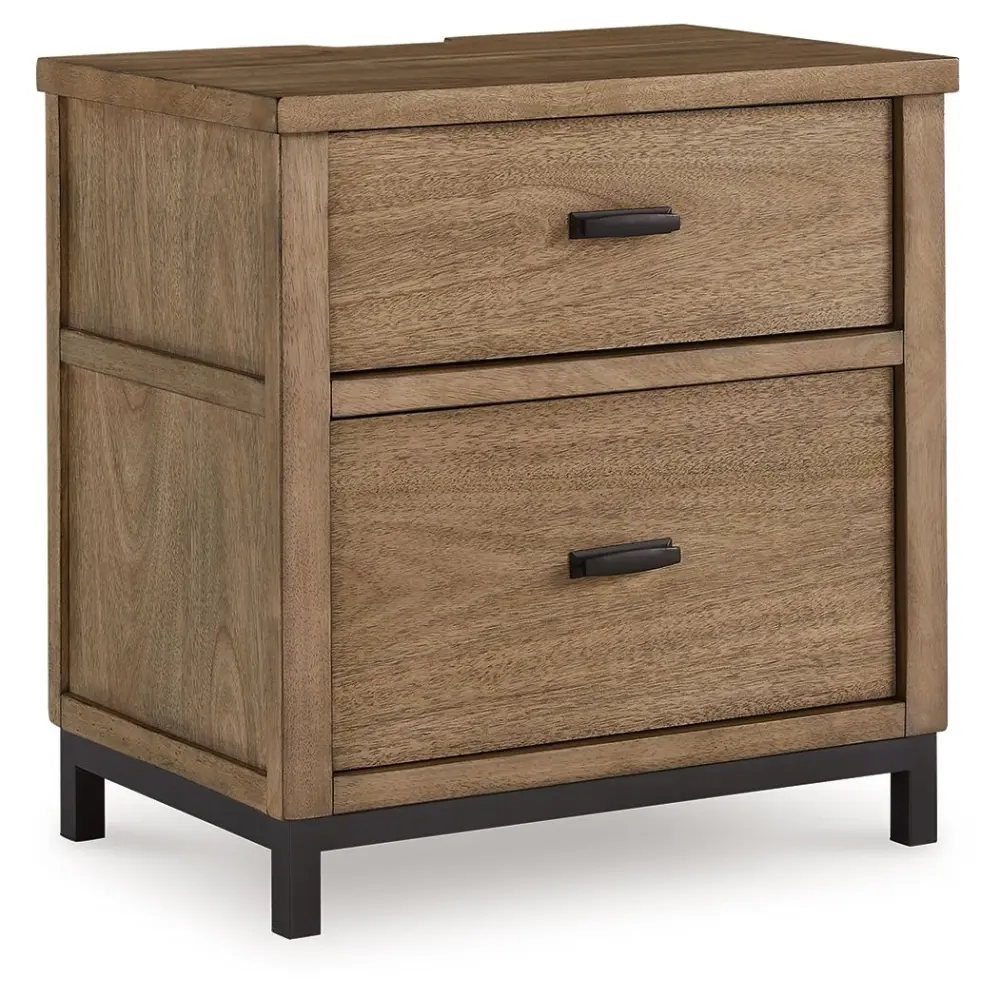 Tomtyn - Two Drawer Night Stand - Portable Brown