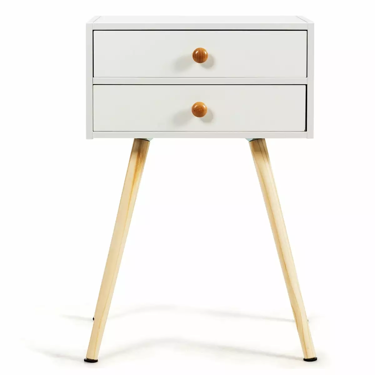 Side End Table Nightstand Bedroom Furniture Drawers White Topbuy