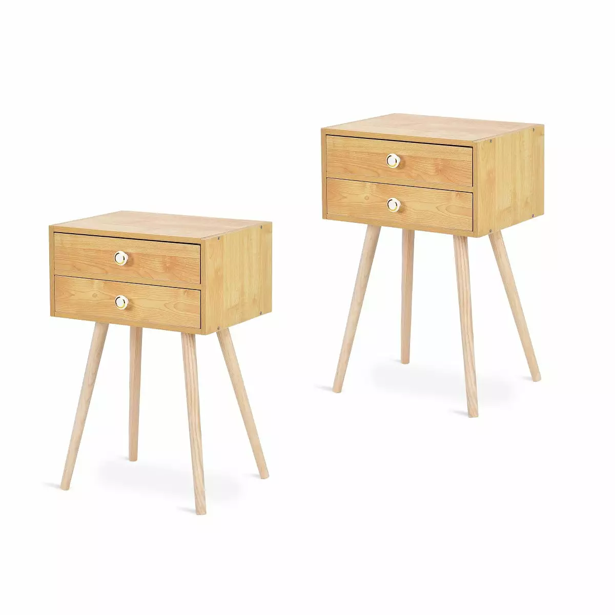 Topbuy Set 2 Nightstands 2 Drawers Bedroom Side End Tables