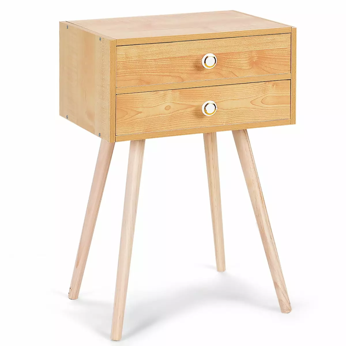 Topbuy Side End Table Nightstand 2 Drawers Bedroom Room Furniture