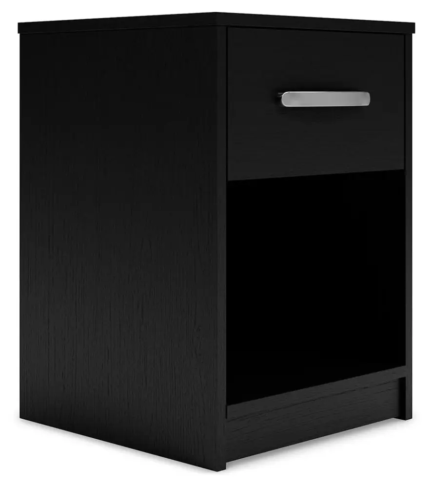Upholstered Platform Finch - One Drawer Night Stand - Midnight