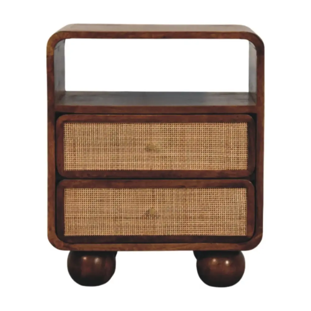 Upholstered Platform Larissa - 2 Drawer Nightstand - Chocolate