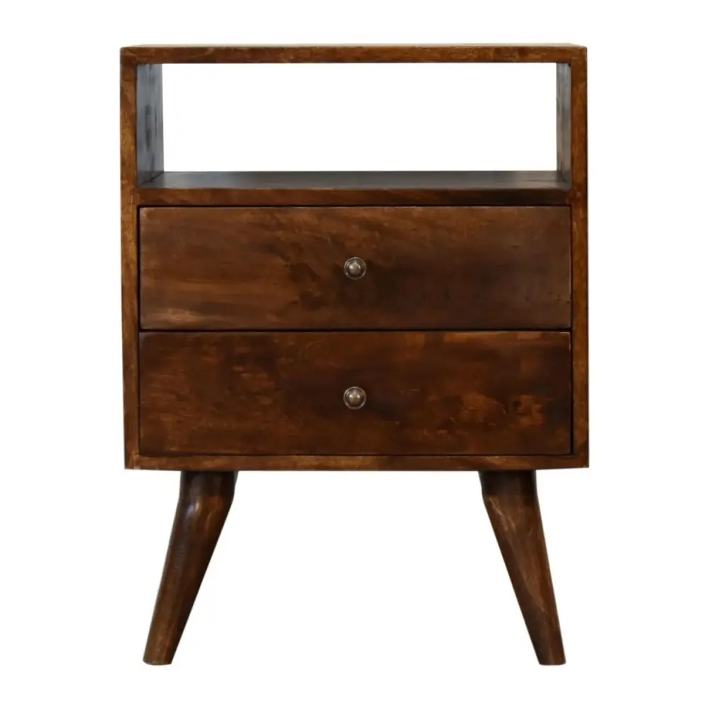 Upholstered Platform Nightstand - Espresso
