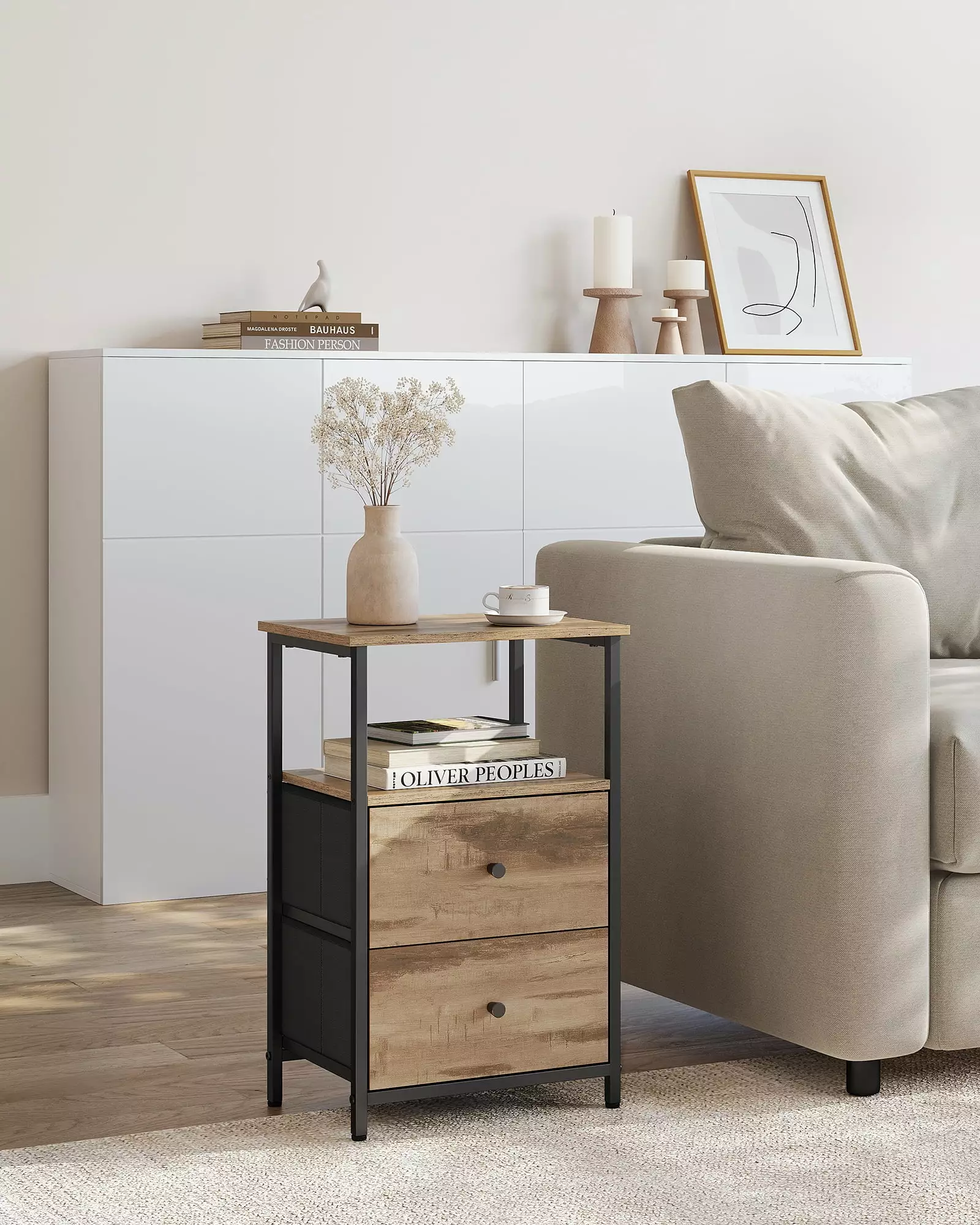 VASAGLE Nightstand Bedside Table Drawer Storage Bedroom