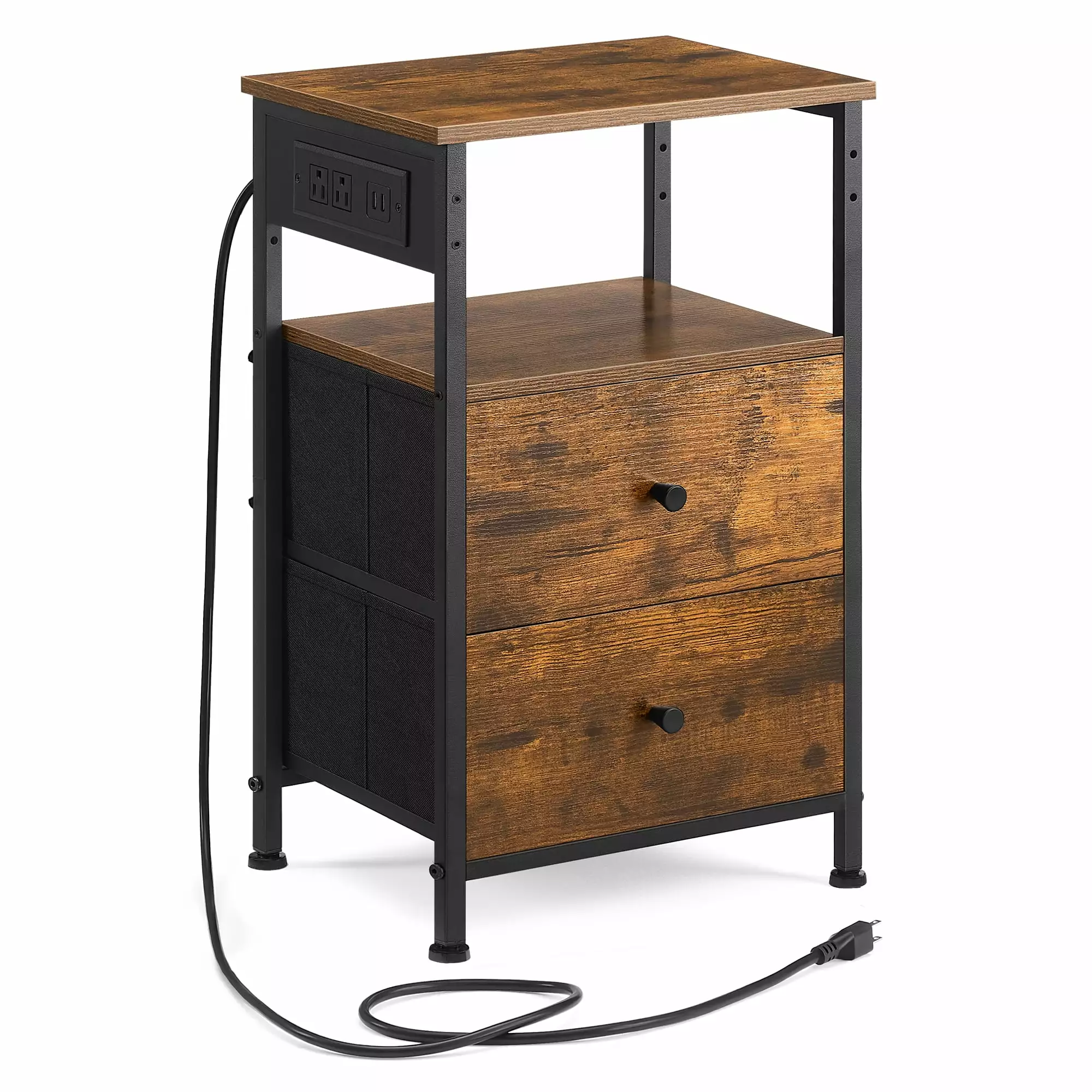 VASAGLE Nightstands Bedroom Modern Side Table Storage