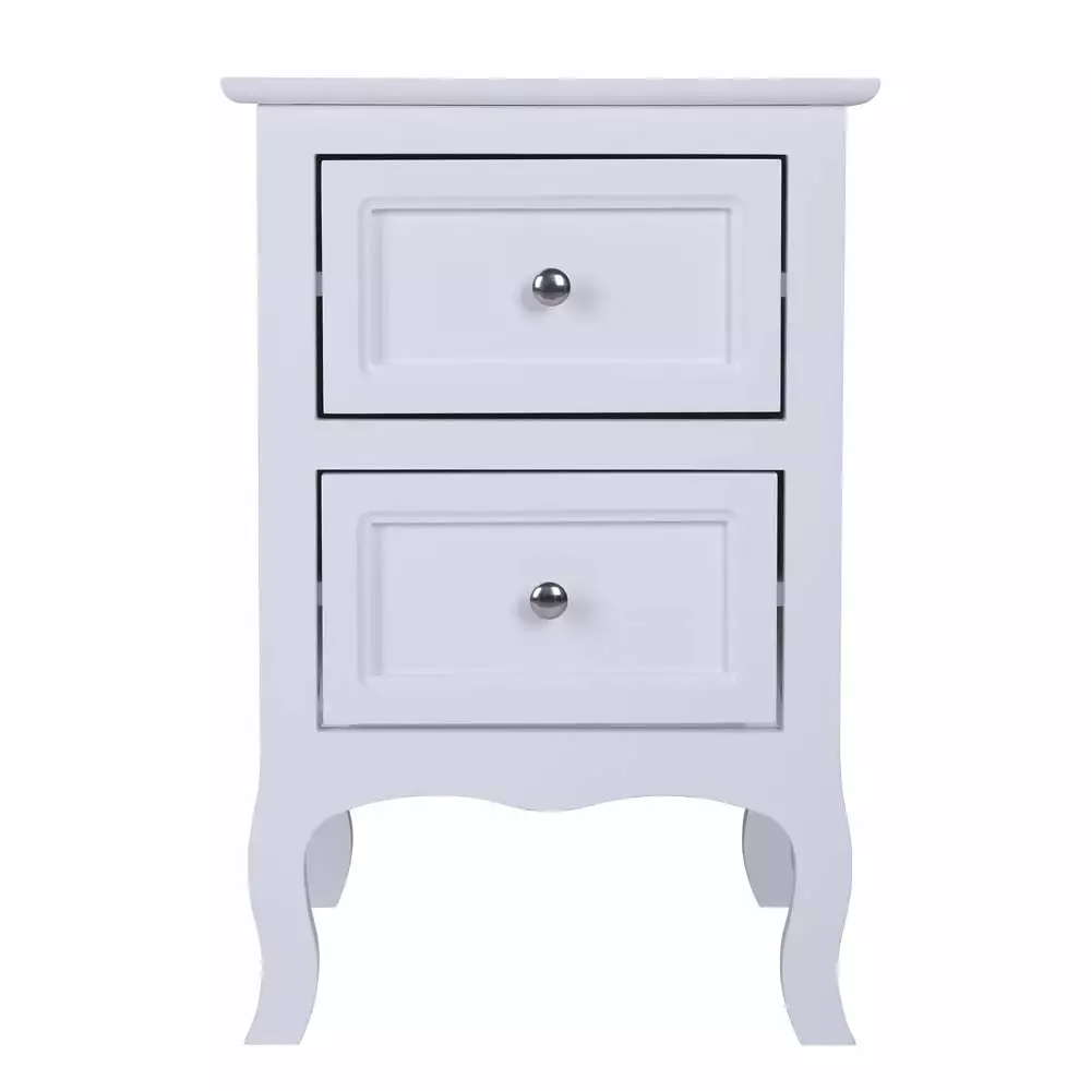 Veryke White Nightstand End Table Storage Bedroom Living Room