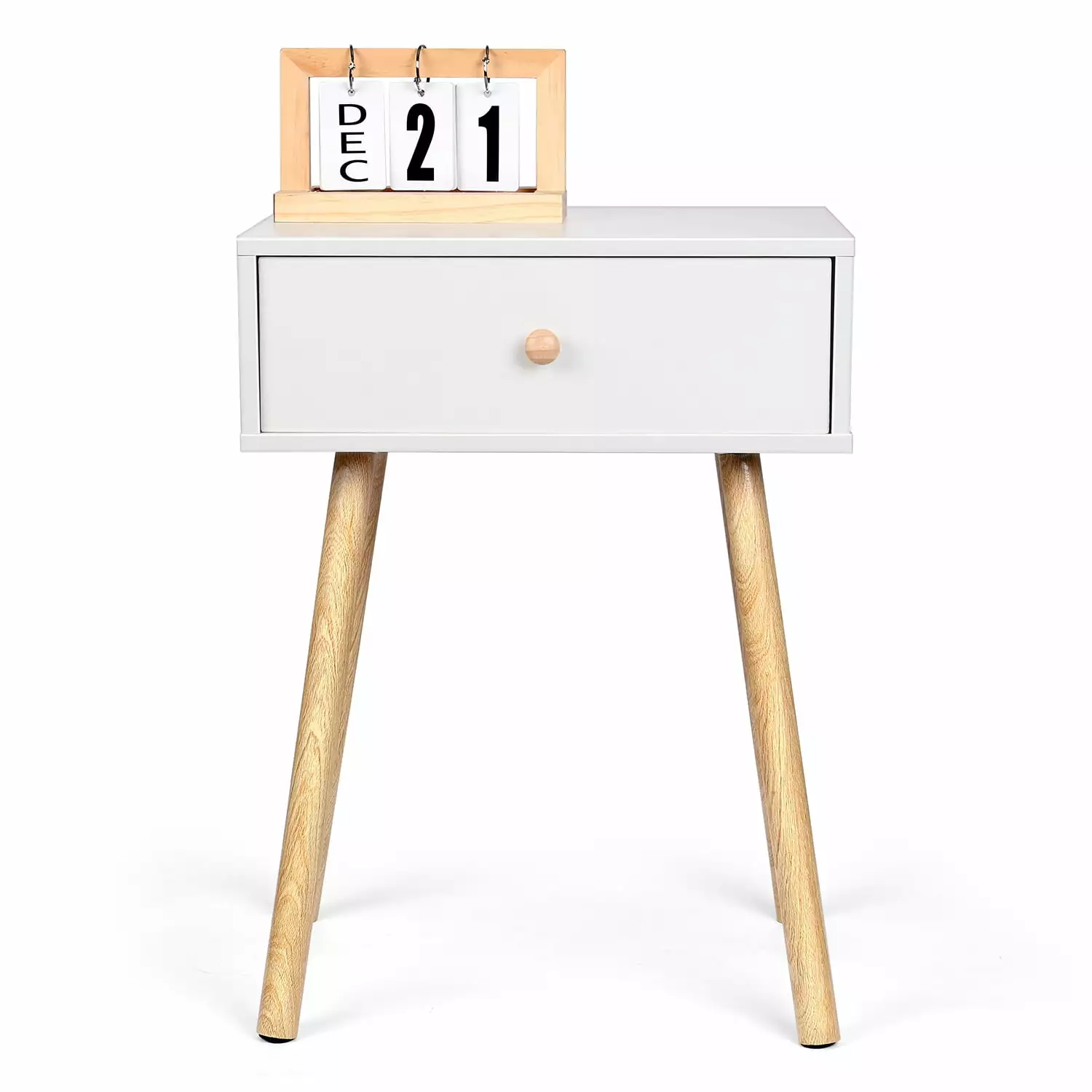 Vesteel White Nightstand Modern End Table Drawer Bedside Furniture Bedroom Living Room