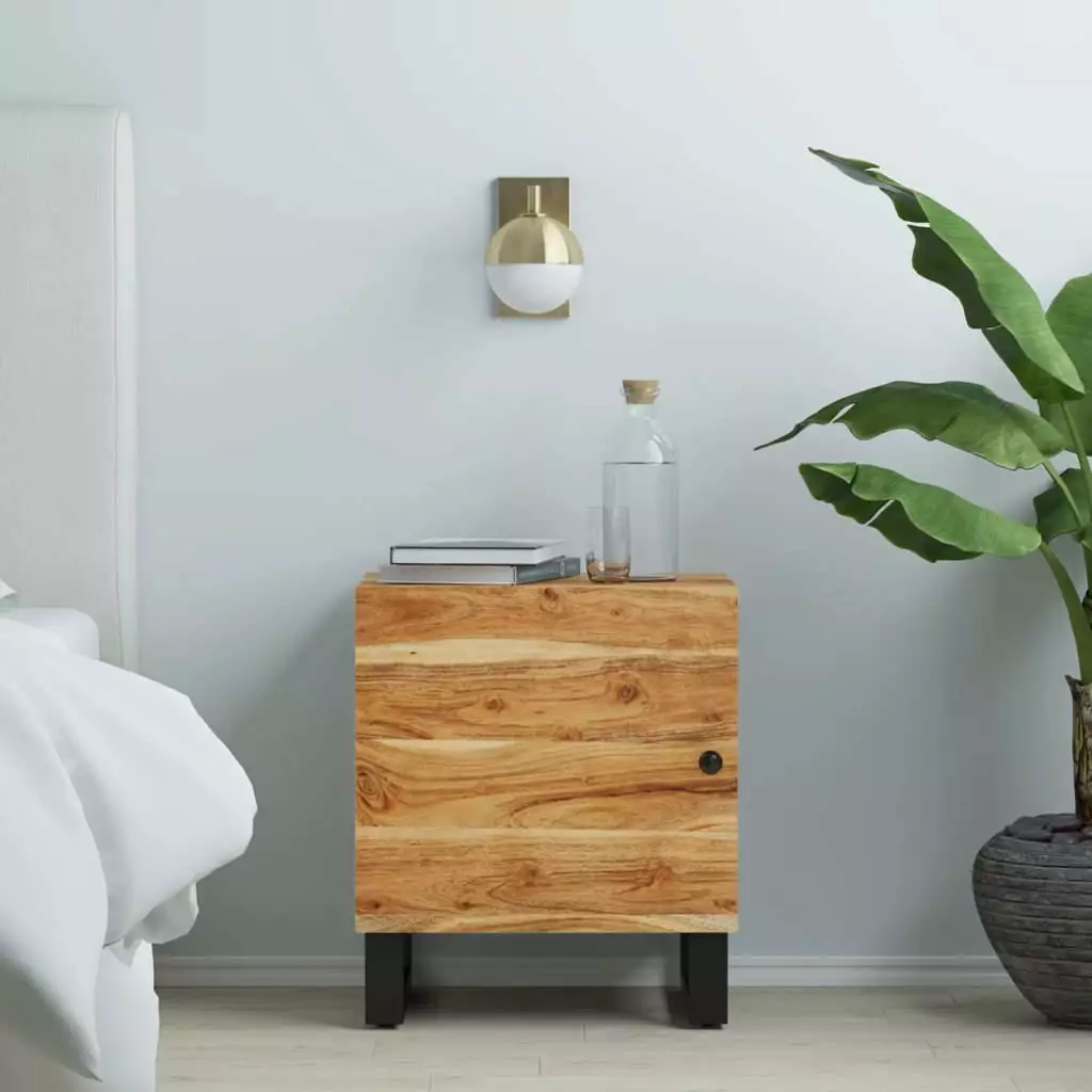 vidaXL Bedside Cabinet 15.7x13x18.1 Solid Wood Acacia
