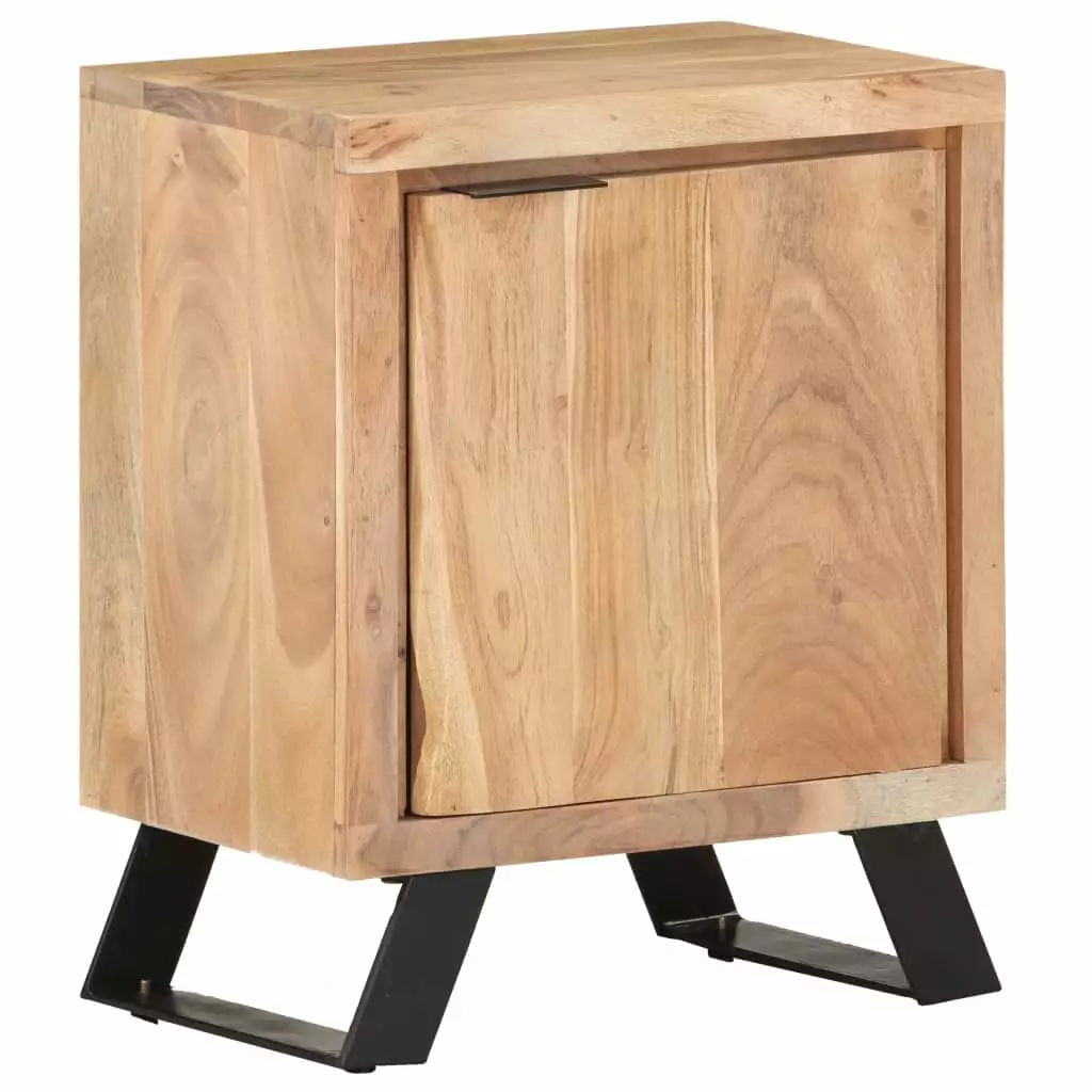 vidaXL Bedside Cabinet Solid Acacia Wood Live Edges Nightstand