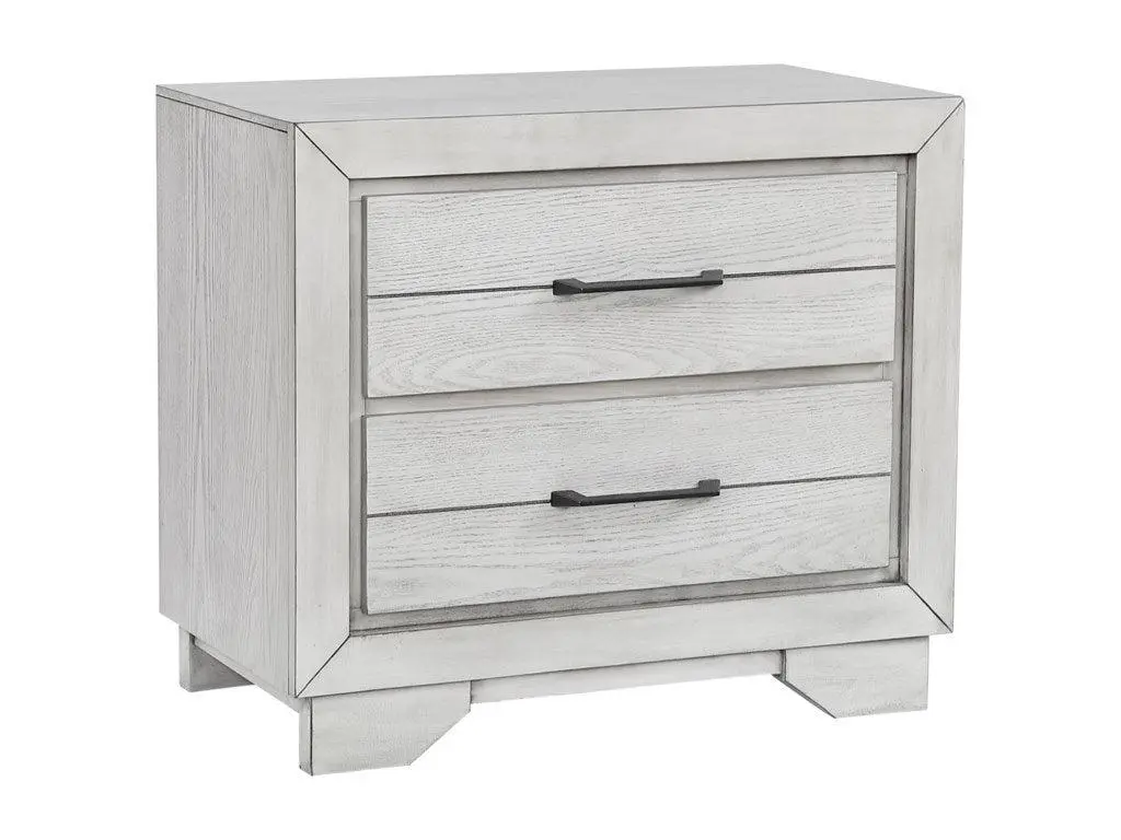 White Sands Night Stand - Sleek Bedside Table Drawer