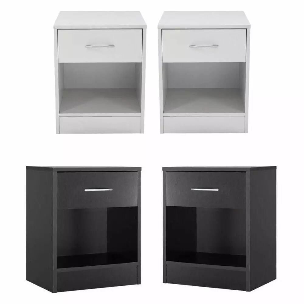 Set 2 Nightstand Bedside Cabinet Drawer Storage Bedroom YoyoHome