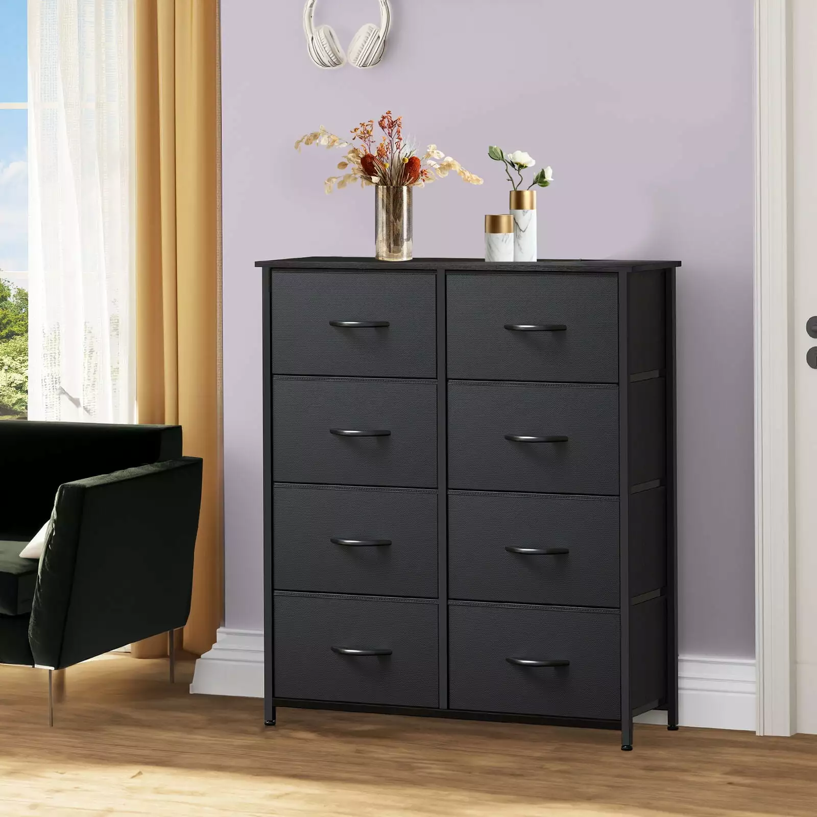 ZGBY 8 Drawer Nightstand Dresser Tower Unit, Fabric Storage Arranger Bedroom ZGBY Home Products