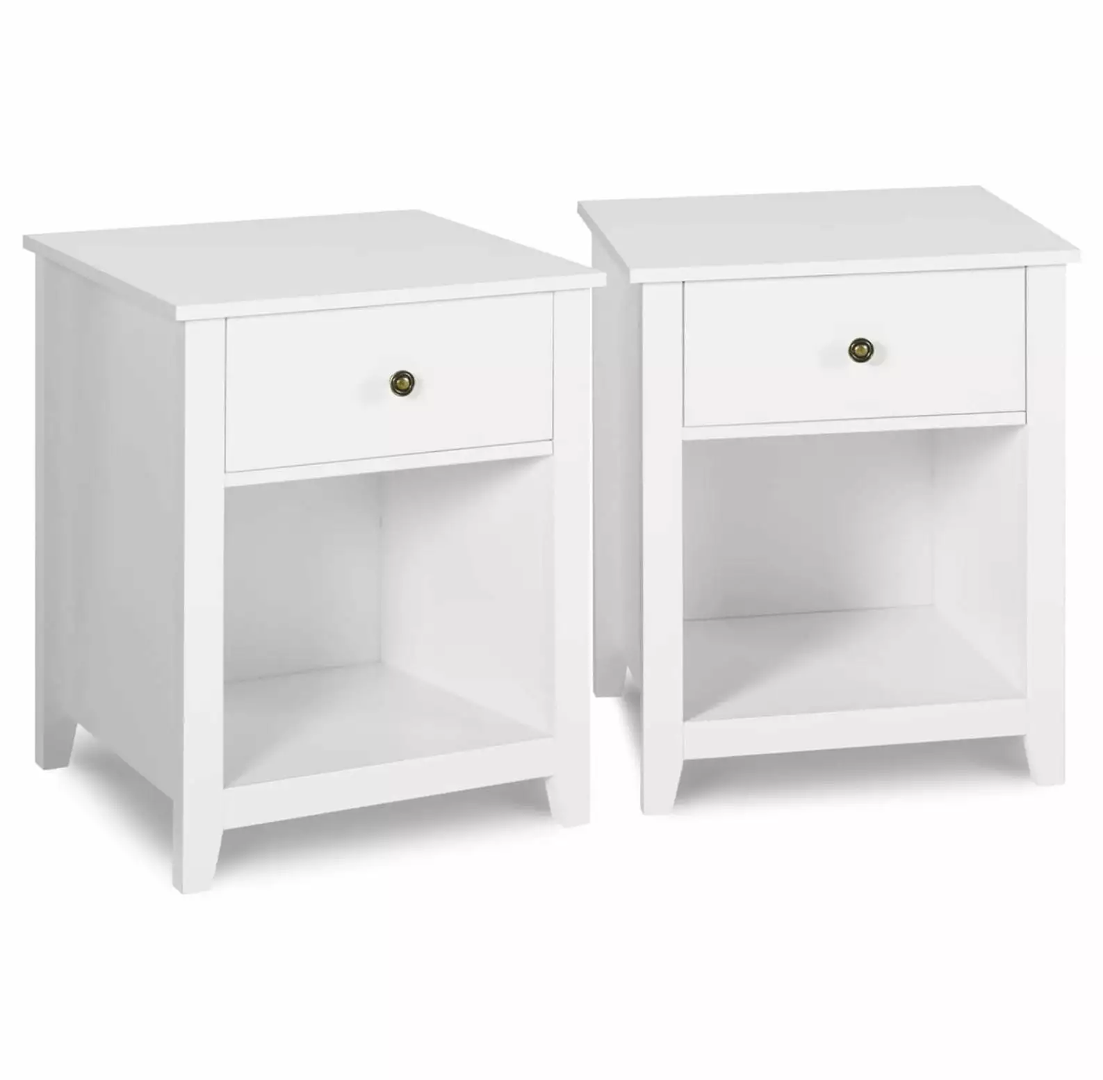 ZHANGHU Modern Nightstands - Set 2 White Night Stands Bedroom Drawers
