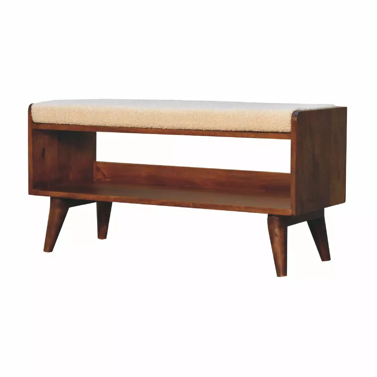 Boucle Nordic Storage Bench - Soft and Stylish Entryway Seating Benches Ghislaine