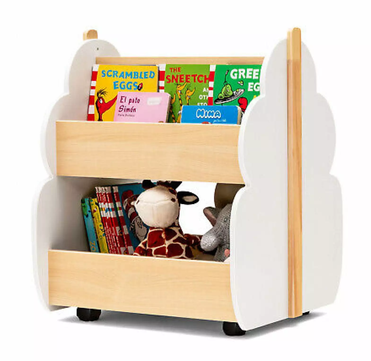 FENG20 Children's Bookcase Double-Decker Cute Tree Shape Clear Color
