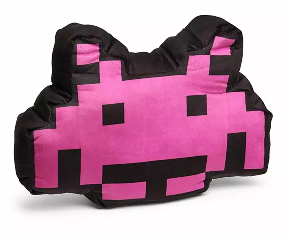 Space Invaders 17 Inch Pink Crab Alien Pillow Cushion Gamers Ukonic