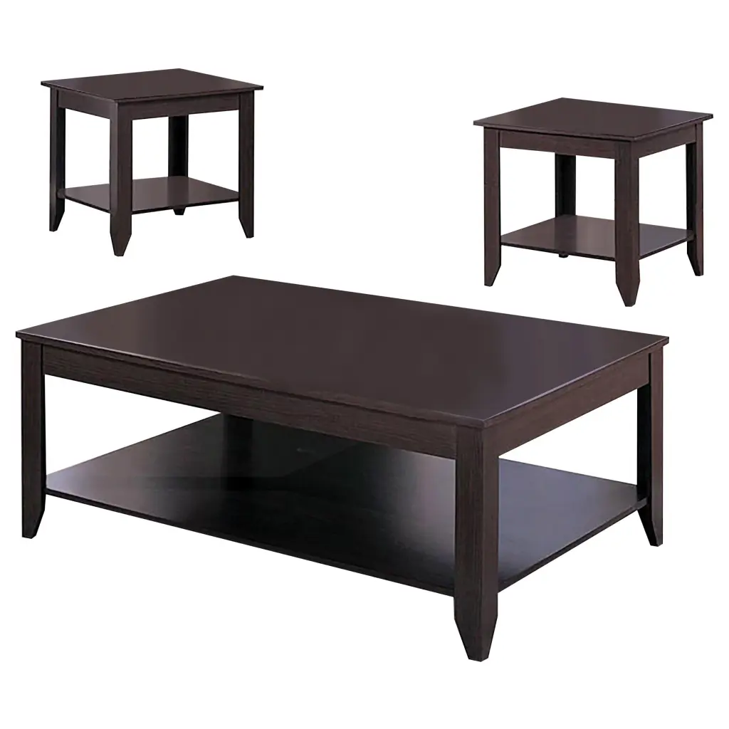 Brooks 3-piece Occasional Table Set Lower Shelf Cappuccino Living Room Tables