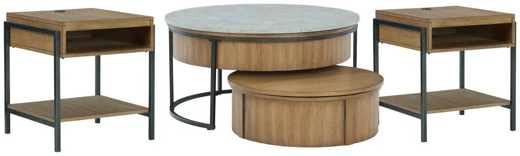 Fridley Occasional Table Set - Modern Living Room Side Tables