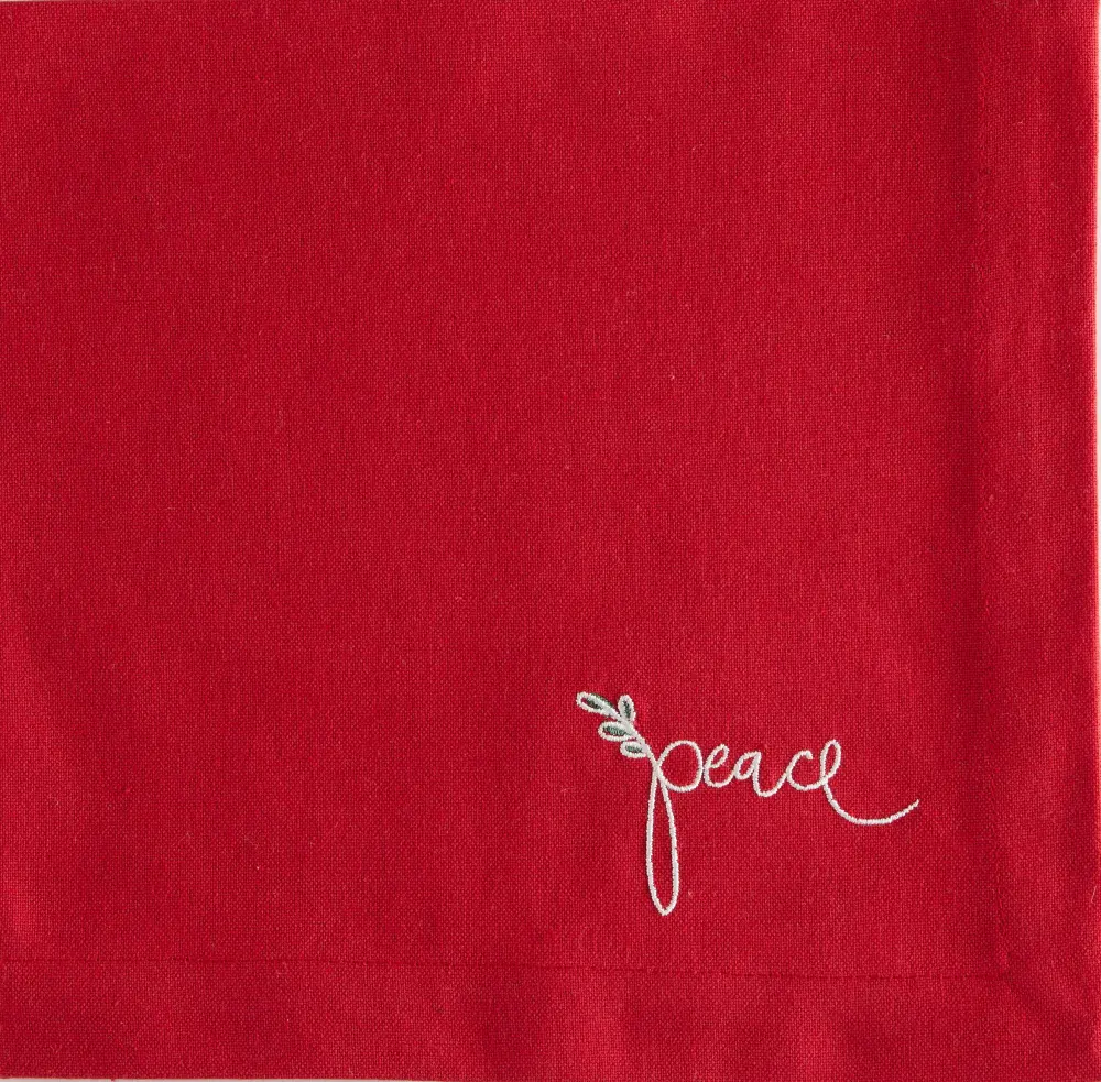 Cherry Sentiment Peace Napkin-Embroidered - Set 4