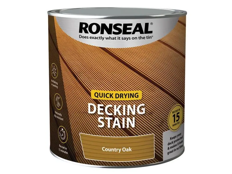 Ronseal Rapid Drying Decking Stain Country Oak 2.5 litre