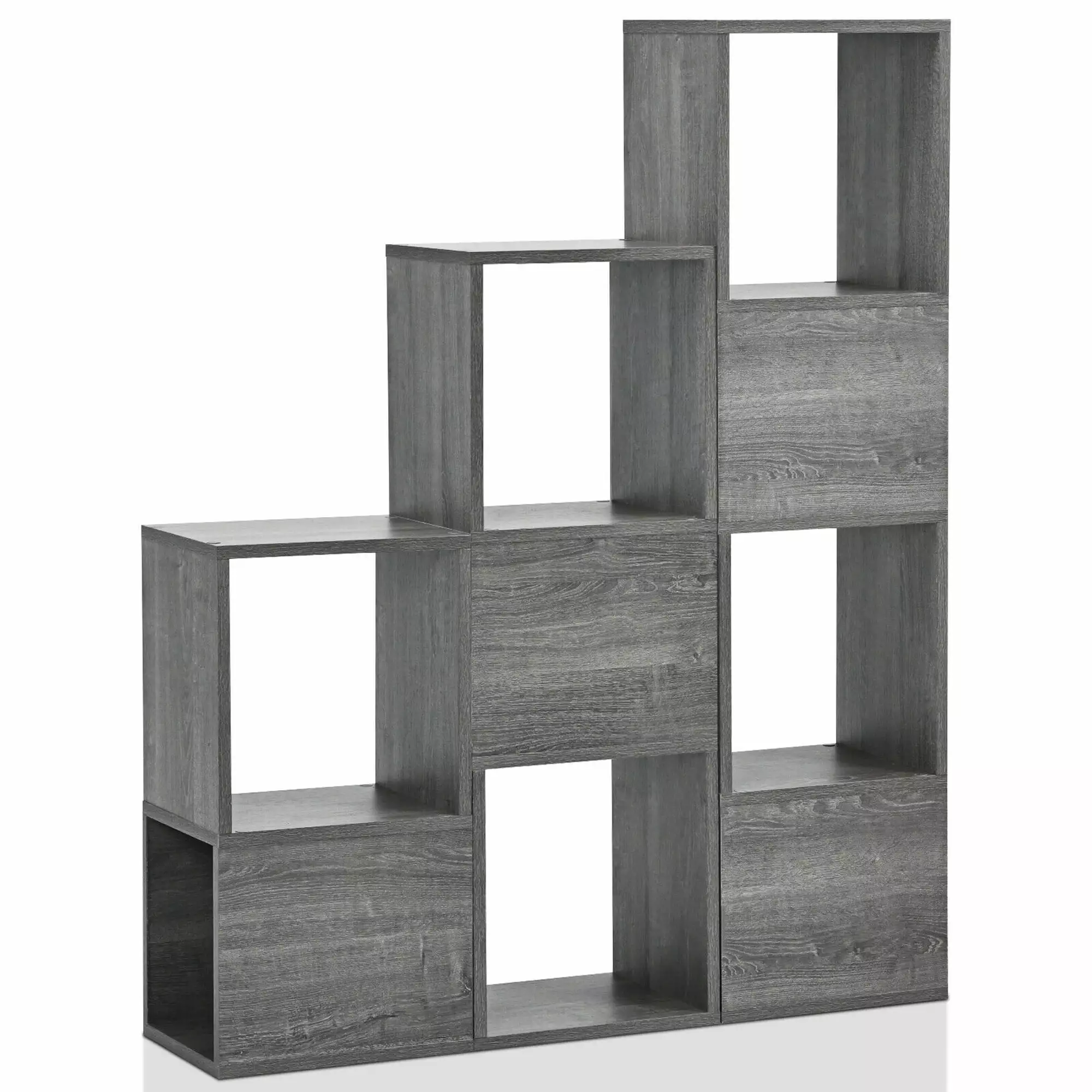 Gymax Open Bookcase Grey Modern Display Shelf