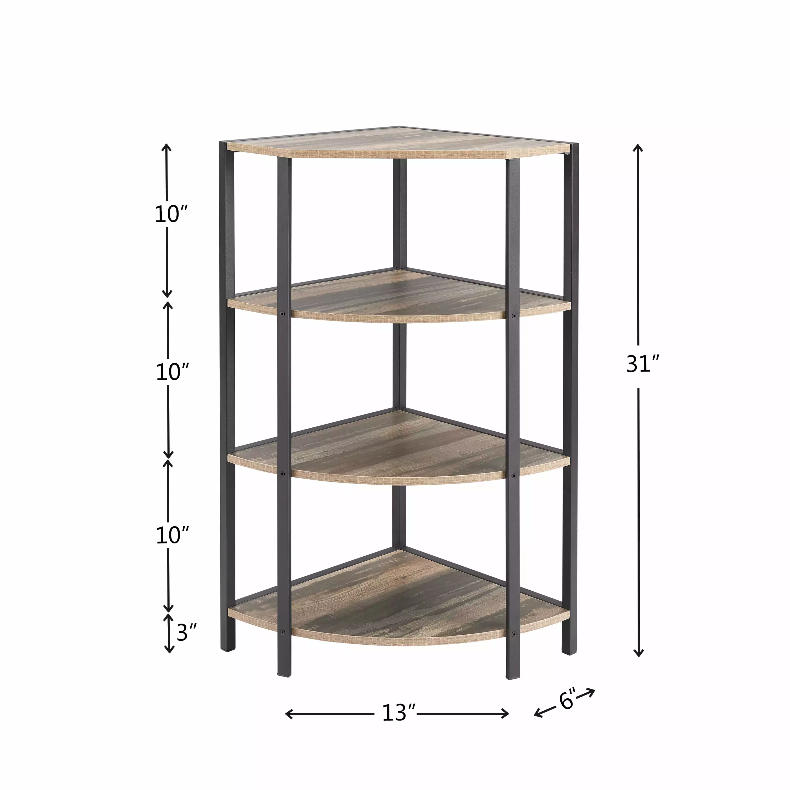 4-Tier Corner Open Shelf Freestanding Bookshelf Versatile Storage Plant Stand Living Room Home Office latulipo