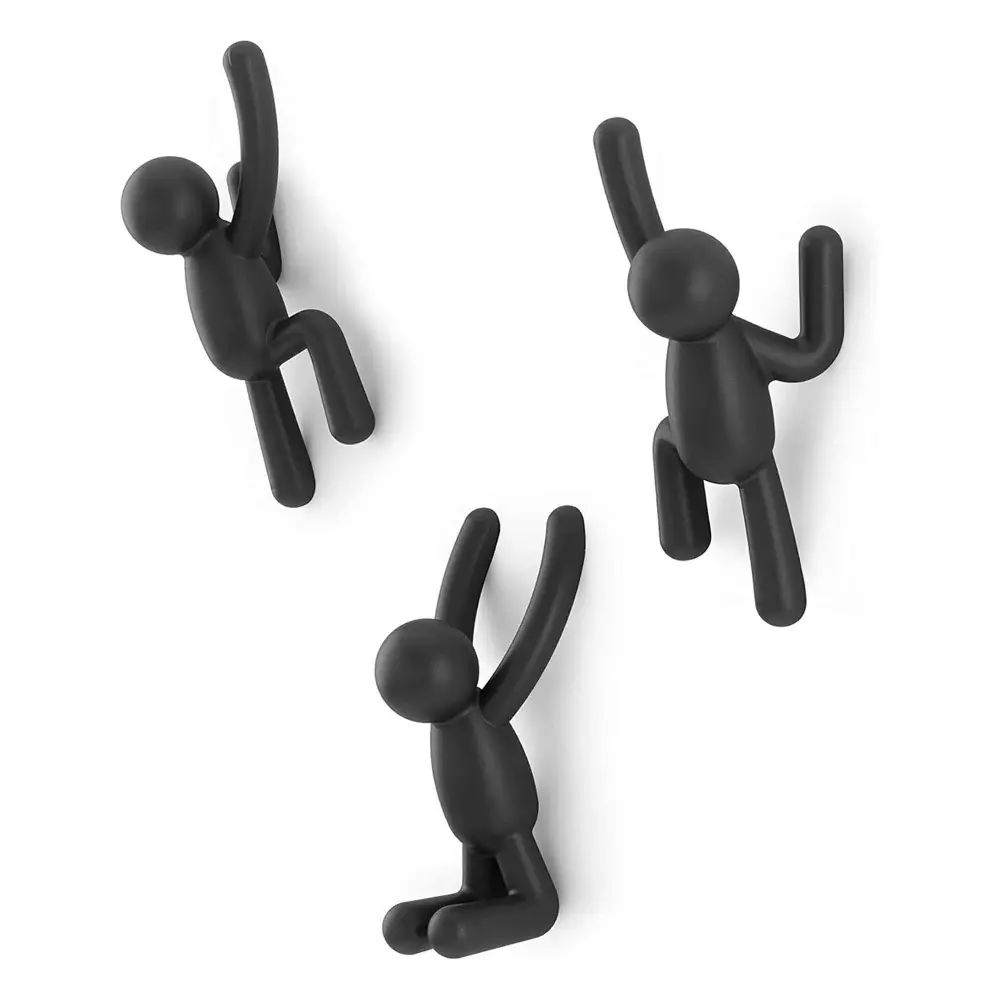 Buddy Wall Hook Adjust, Black (3 Pieces)